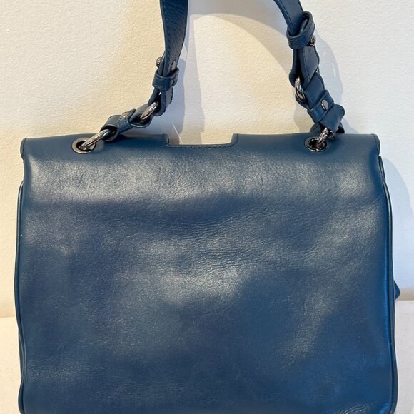 Elegant Blue Leather Handbag - Picture 2 of 8